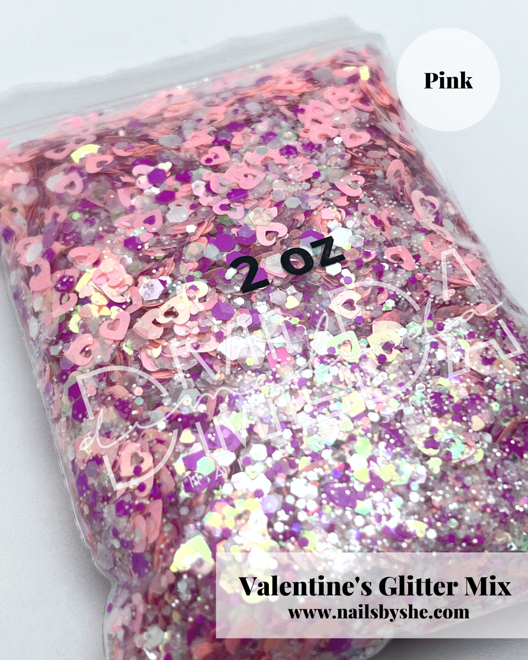 Valentines Glitter Mix (BAG) - Pink
