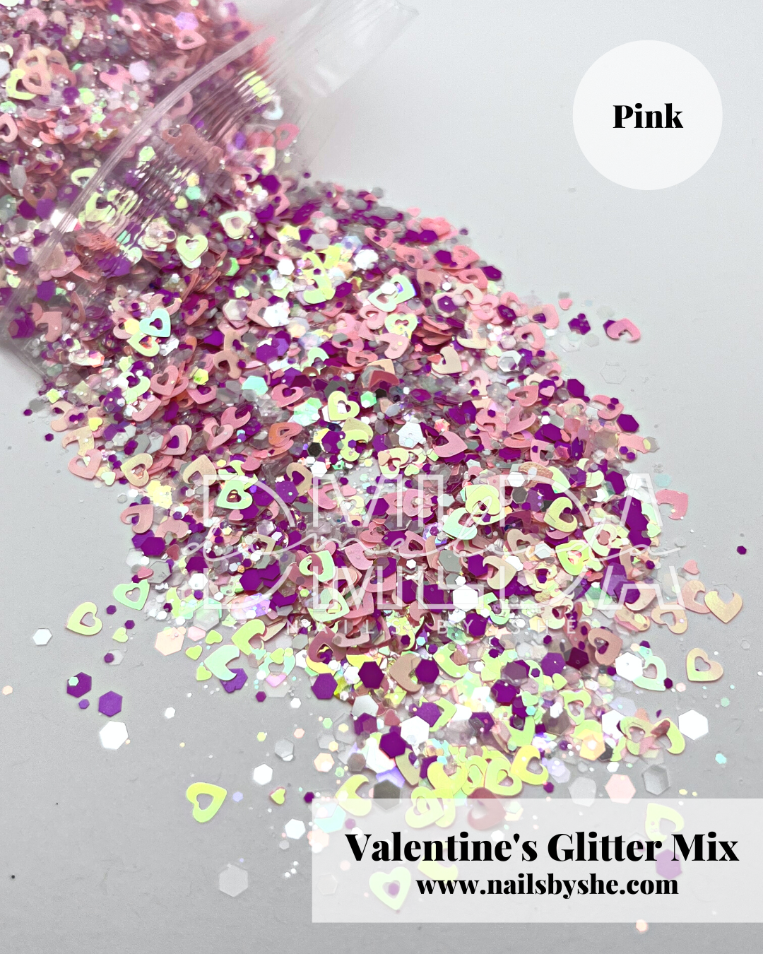 Valentines Glitter Mix (BAG) - Pink