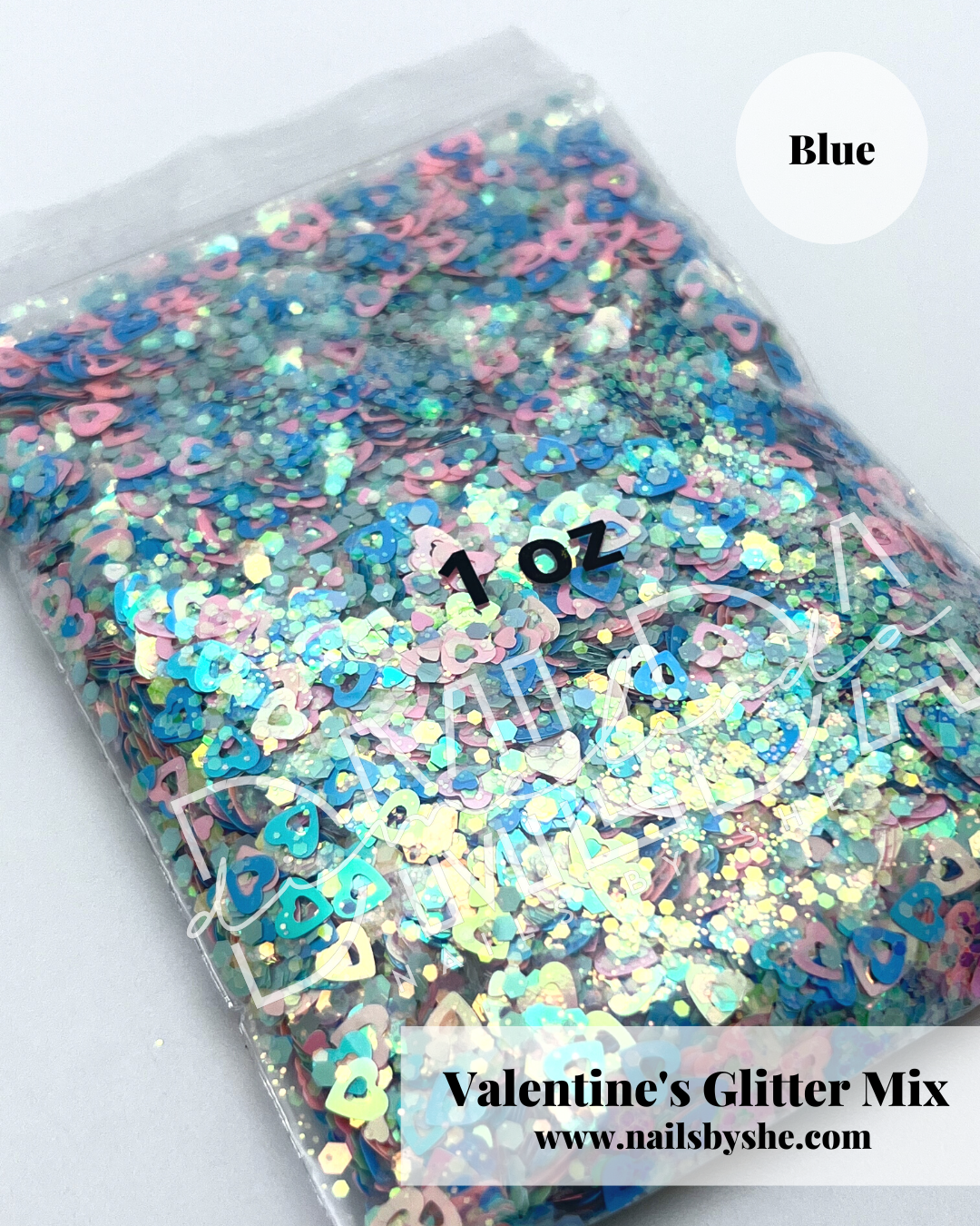 Valentines Glitter Mix (BAG) - Blue