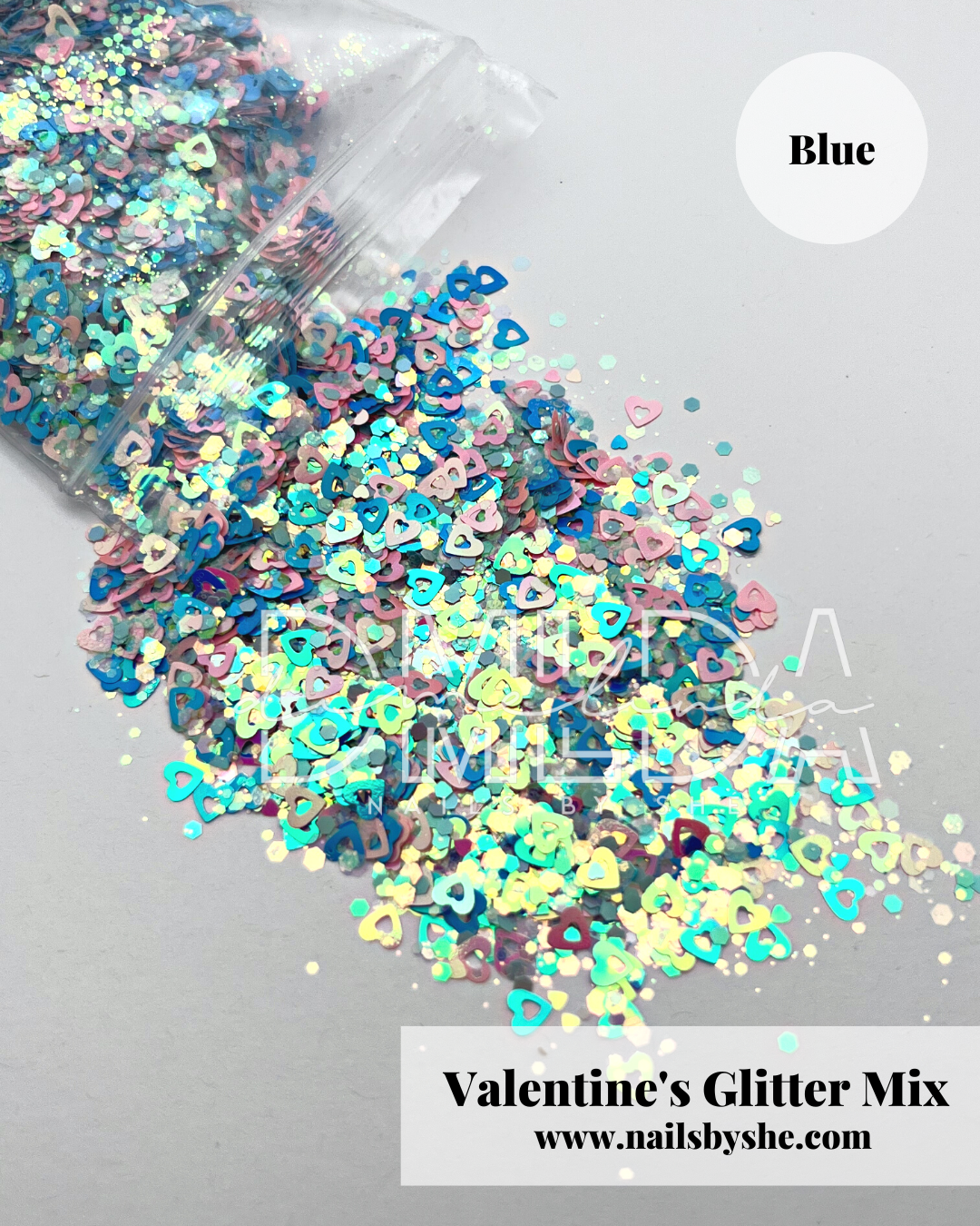 Valentines Glitter Mix (BAG) - Blue
