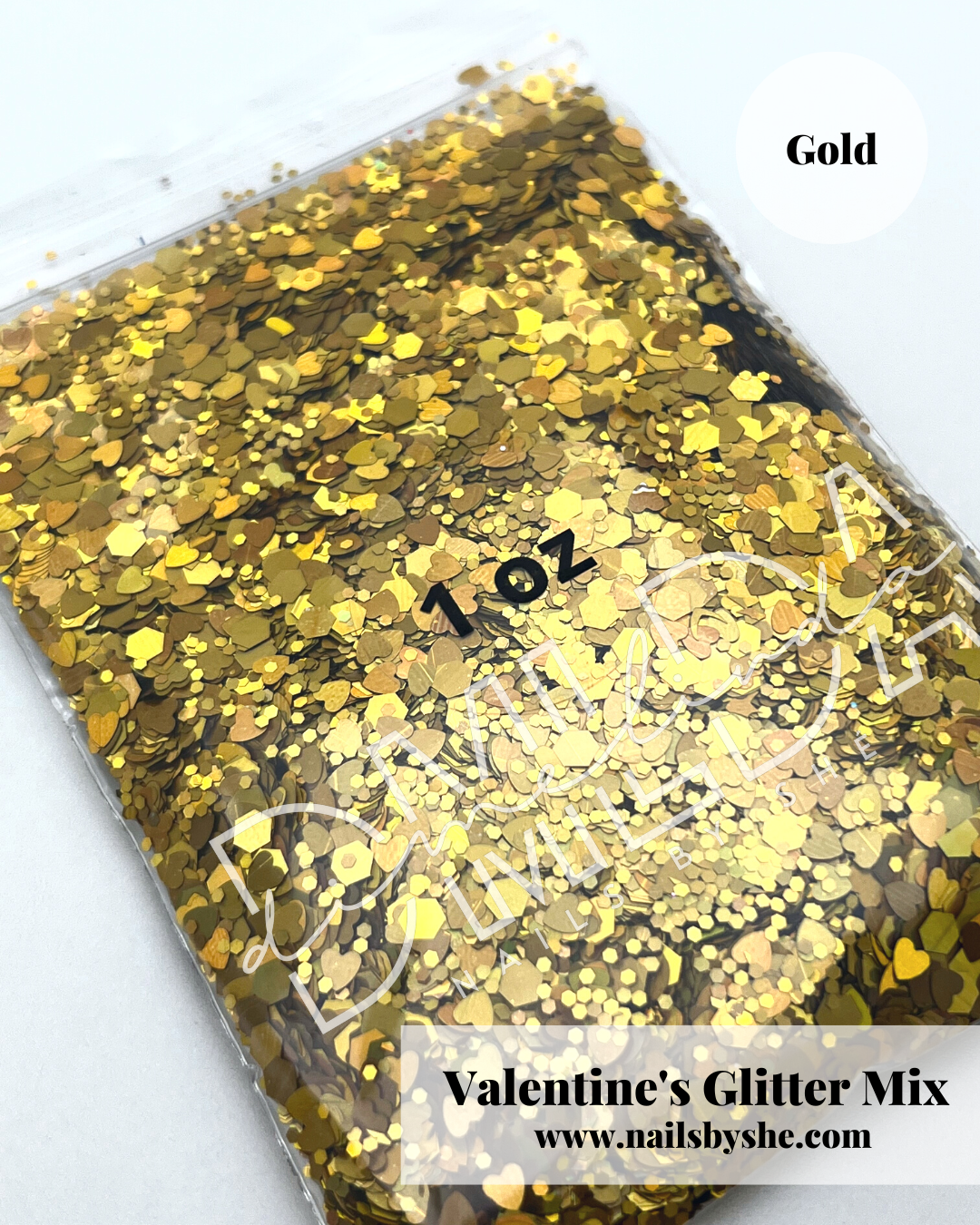 Valentines Glitter Mix (BAG) - Gold