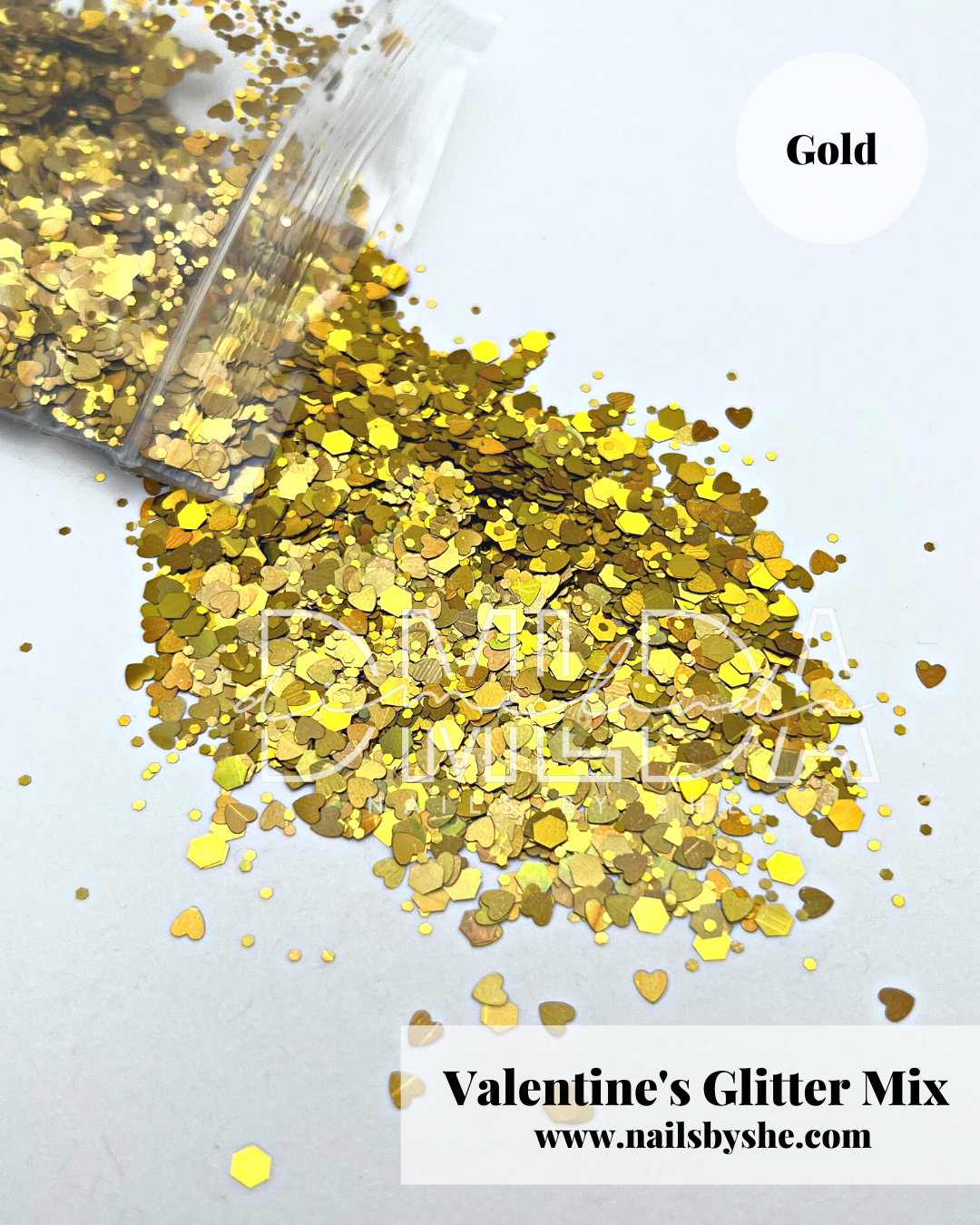 Valentines Glitter Mix (BAG) - Gold