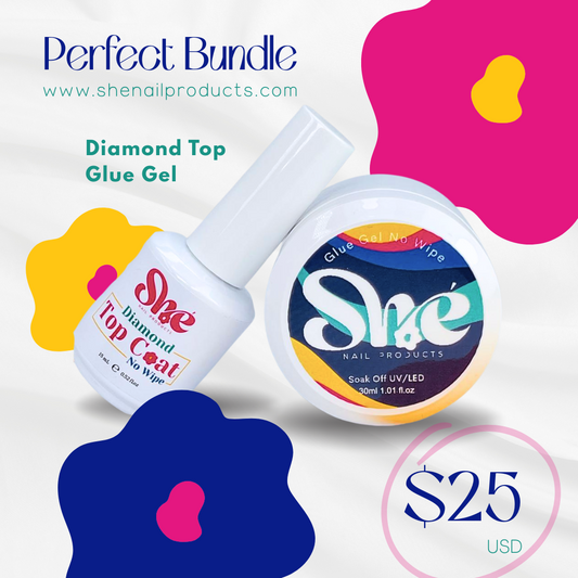 Diamond Top Coat & Glue Gel